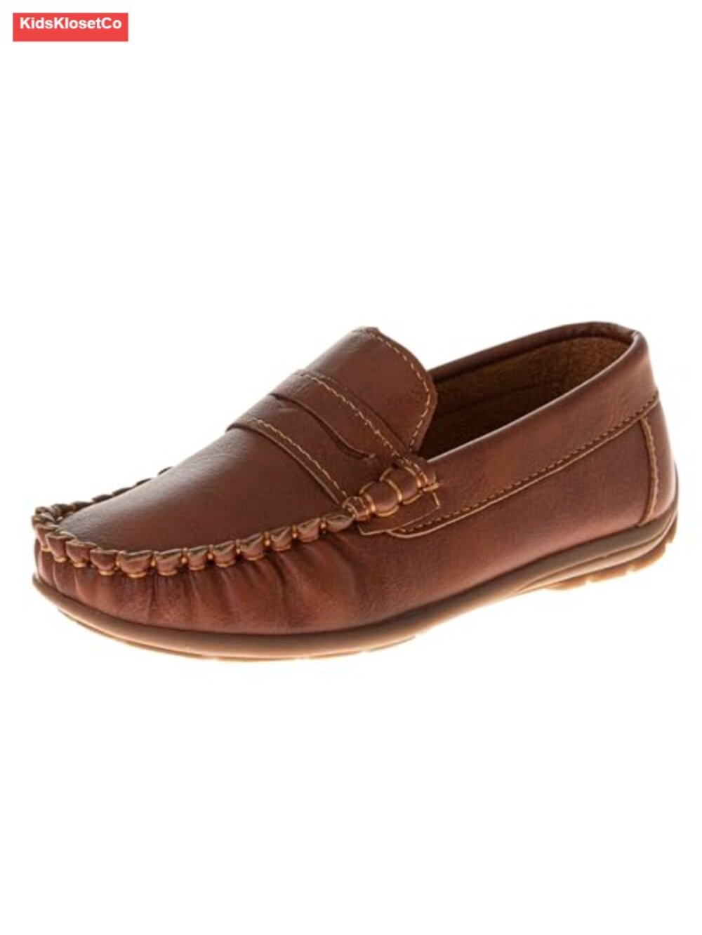 Boys Mocc Loafers - Faux Leather Penny Slip-On Shoes - Non-Slip